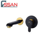 شیر روشویی توکار ویوات تنسو مشکی طلا راسان