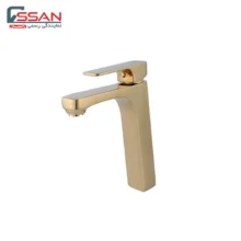 شیر روشویی پایه بلند مدل گارنت طلایی راسان